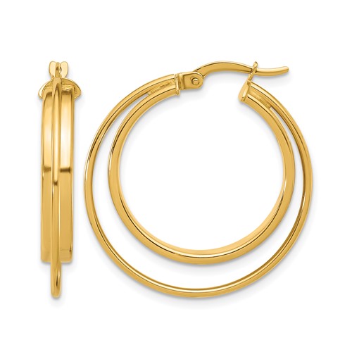 14K Polished Hoop Earrings