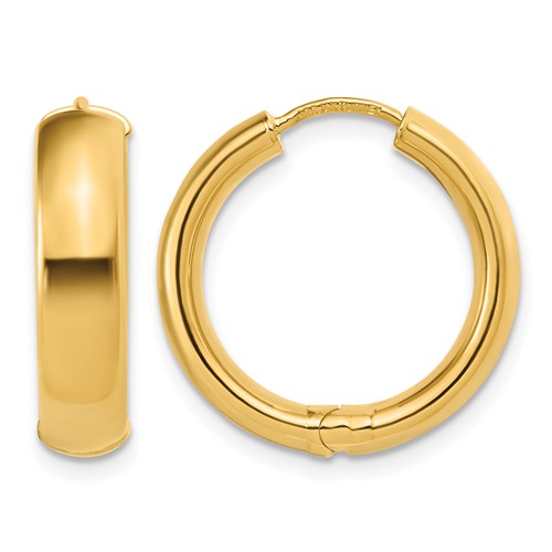 14K Polished Hinged Hoop Earrings