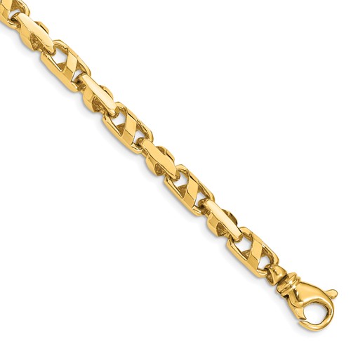14K 18 inch 5.5mm Fancy Link with Fancy Lobster Clasp Chain