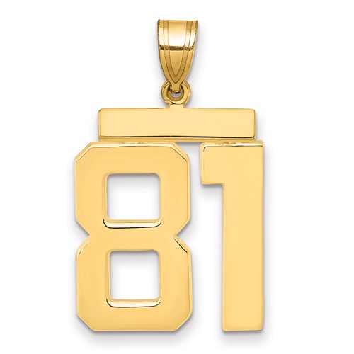 14k Large Polished Number 81 Charm