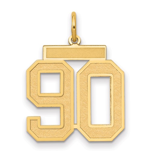 14k Medium Satin Number 90 Charm