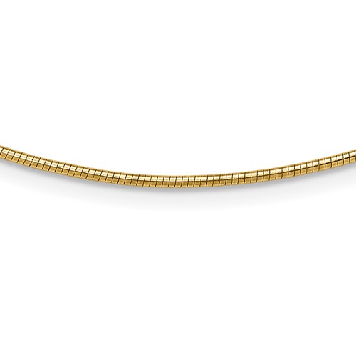 14K Polished 1.4mm 18 inch Round Omega Necklace