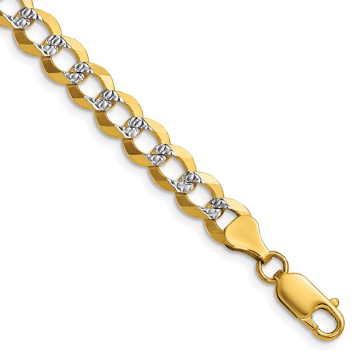 14k 7.2mm Lightweight Pav? Flat Cuban Chain