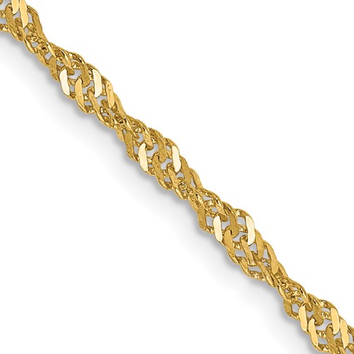 14K 30 inch 2mm Singapore with Lobster Clasp Chain