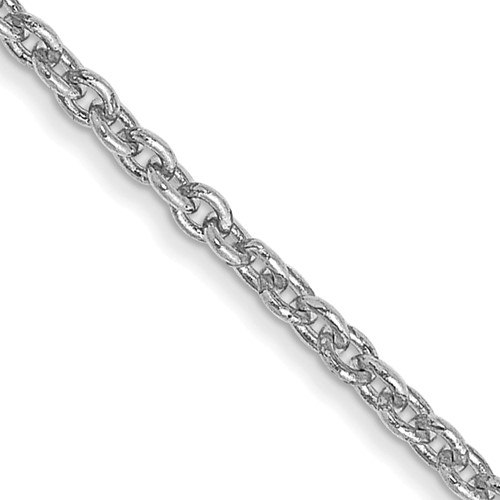 14K White Gold 18 inch 1.4mm Forzantine Cable with Lobster Clasp Chain