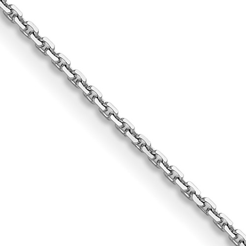 14k White Gold 1.2mm D/C Cable Chain