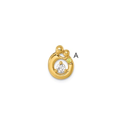 14k 1 Genuine Birthstone and Dia. Mother/Child Chain Slide