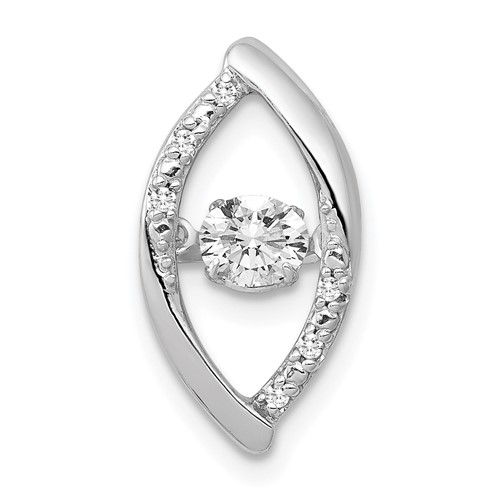 14k White Gold 1/3ct. Moving Diamond Chain Slide