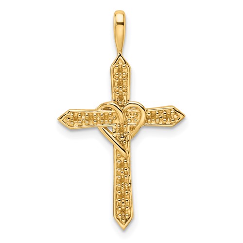 14k Heart Cross Pendant Mounting