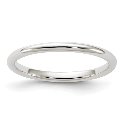 Sterling Silver 2mm Half Round Size 5.5 Band