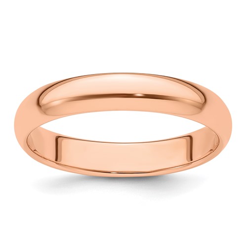 14k Rose Gold 4mm Half-Round Wedding Band Size 6.5
