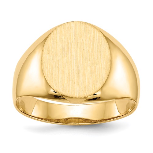 14k 12.0x14.5mm Open Back Mens Signet Ring
