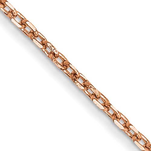 14K Rose Gold 22 inch 1.10mm Diamond-cut Cable with Lobster Clasp Chain