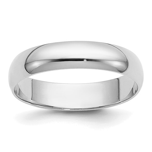 14k White Gold 4mm Half-Round Wedding Band Size 11.5