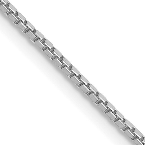 14K White Gold 28 inch 1.05mm Box with Lobster Clasp Chain