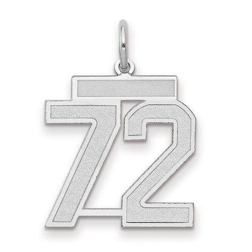 14kw Medium Satin Number 72 Charm