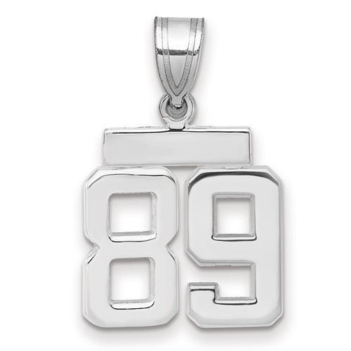 14kw Small Polished Number 89 Charm