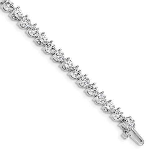 14k White Gold Complete 10.2 carat Round VS Diamond 3-prong 7 inch Tennis Bracelet