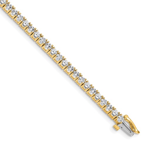 14k Complete 4.92 carat Round AAA Diamond 4-prong 7 inch Tennis Bracelet