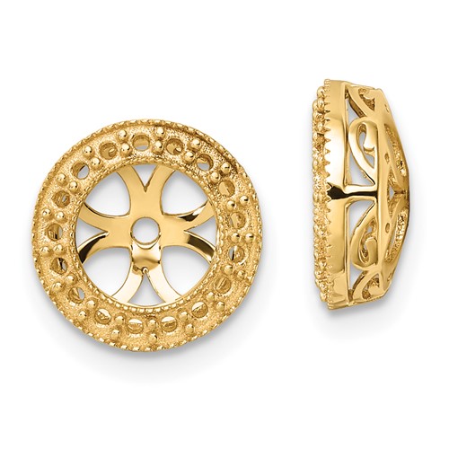 14k Diamond Circle Earring Jacket Mountings