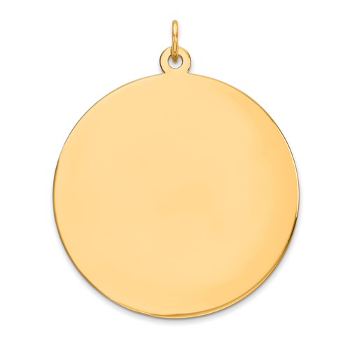 14k Plain .035 Gauge Round Engravable 32mm Disc Charm