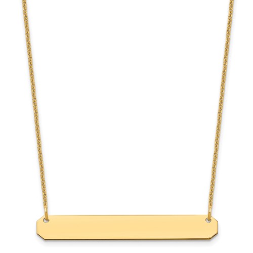 14k Yellow Gold Medium Blank Bar Necklace