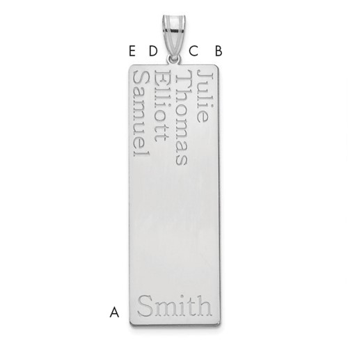 14k White Gold 4 Name Family Pendant