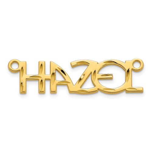 14k Yellow Gold Diamond-cut Name Plate