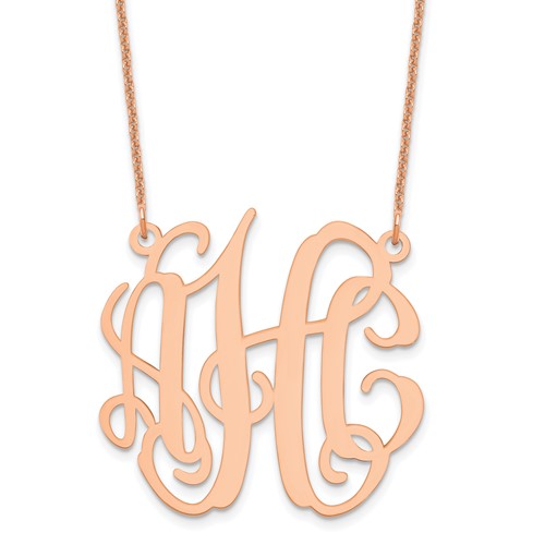 14k Rose Gold Medium Monogram Necklace