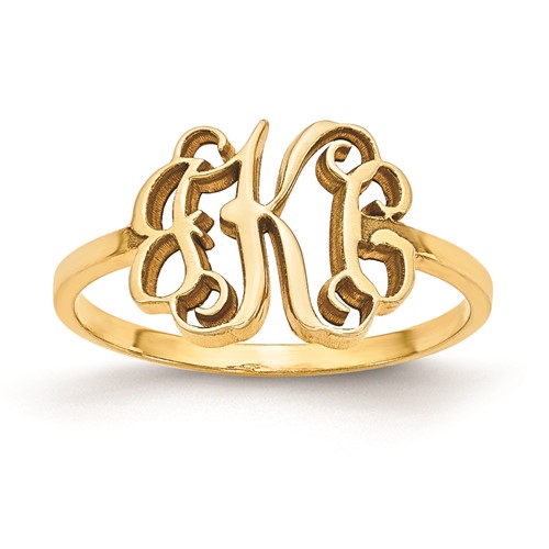 14k Yellow Gold Monogram Ring