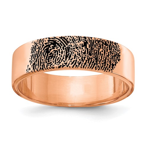 14k Rose Gold Fingerprint Ring