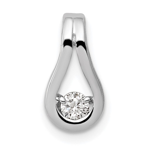 14k White Gold Complete 2.8mm AAA Diamond Teardrop-Shape Slide Fits up to 2mm Regular/6mm Fancy or Reversible Omega