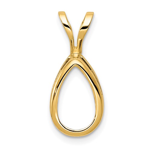 14k 8x5mm Pear Bezel Pendant Mounting