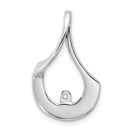 14k White Gold Peg-Set Fancy Slide Mounting Fits up to 6mm Regular/8mm Fancy or Reversible Omega