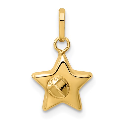 14k Ladybug on a Star Charm