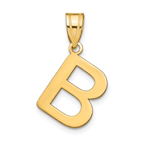 14k Polished Bubble Letter B Initial Pendant
