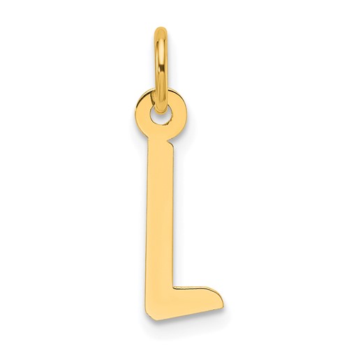 14K Slanted Block Letter L Initial Charm